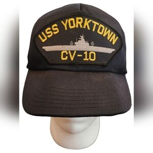 VINTAGE USS YORKTOWN CV-10 HAT CAP USN NAVY SHIP MADE IN THE USA